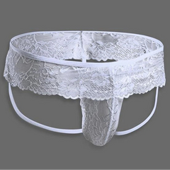 White Men's Queer Lace Cage Thong - pridevoyageshop.com - gay men’s thongs, boxers, briefs and jockstraps