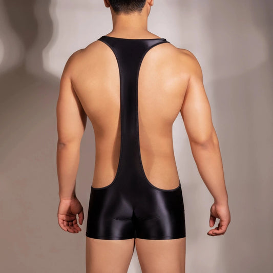 a hot man in black Sleek Racerback Gym Singlet - Men's Singlets, Bodysuits, Rompers & Jumpsuits - pridevoyageshop.com