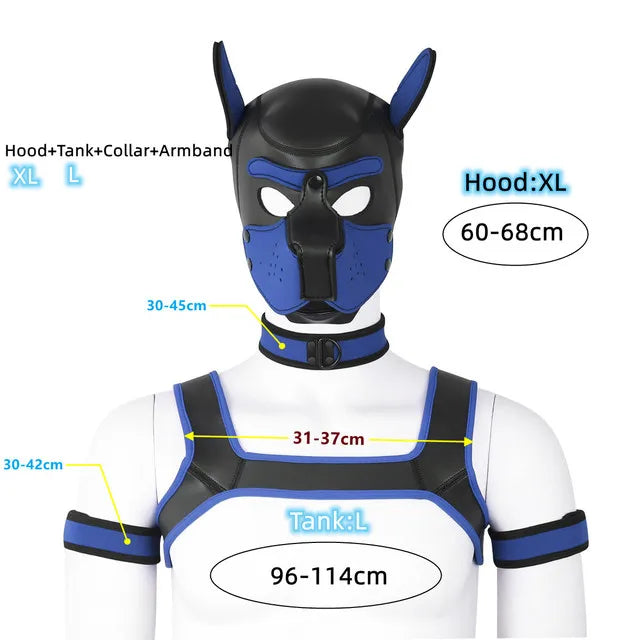 Gay Men Neoprene Puppy Hood Set for Kinks and Fetishes - pridevoyageshop.com - gay men’s bodystocking, lingerie, fishnet and fetish wear