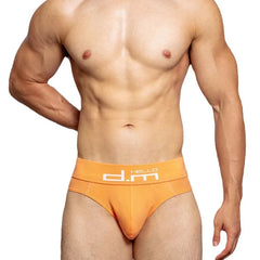 a hot gay man in Coral red DM Gay Men's Hello Briefs - pridevoyageshop.com - gay men’s underwear and swimwear