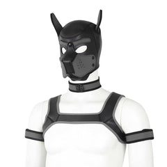 gray Gay Men Neoprene Puppy Hood Set for Kinks and Fetishes - pridevoyageshop.com - gay men’s bodystocking, lingerie, fishnet and fetish wear