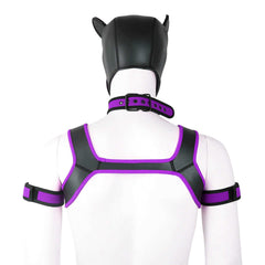 purple Gay Men Neoprene Puppy Hood Set for Kinks and Fetishes - pridevoyageshop.com - gay men’s bodystocking, lingerie, fishnet and fetish wear