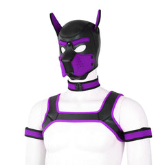 purple Gay Men Neoprene Puppy Hood Set for Kinks and Fetishes - pridevoyageshop.com - gay men’s bodystocking, lingerie, fishnet and fetish wear
