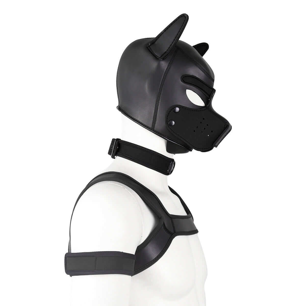 black Gay Men Neoprene Puppy Hood Set for Kinks and Fetishes - pridevoyageshop.com - gay men’s bodystocking, lingerie, fishnet and fetish wear