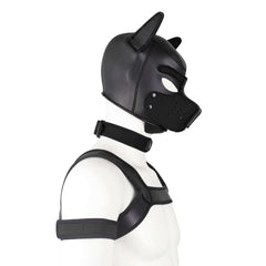 black Gay Men Neoprene Puppy Hood Set for Kinks and Fetishes - pridevoyageshop.com - gay men’s bodystocking, lingerie, fishnet and fetish wear