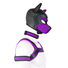 purple Gay Men Neoprene Puppy Hood Set for Kinks and Fetishes - pridevoyageshop.com - gay men’s bodystocking, lingerie, fishnet and fetish wear