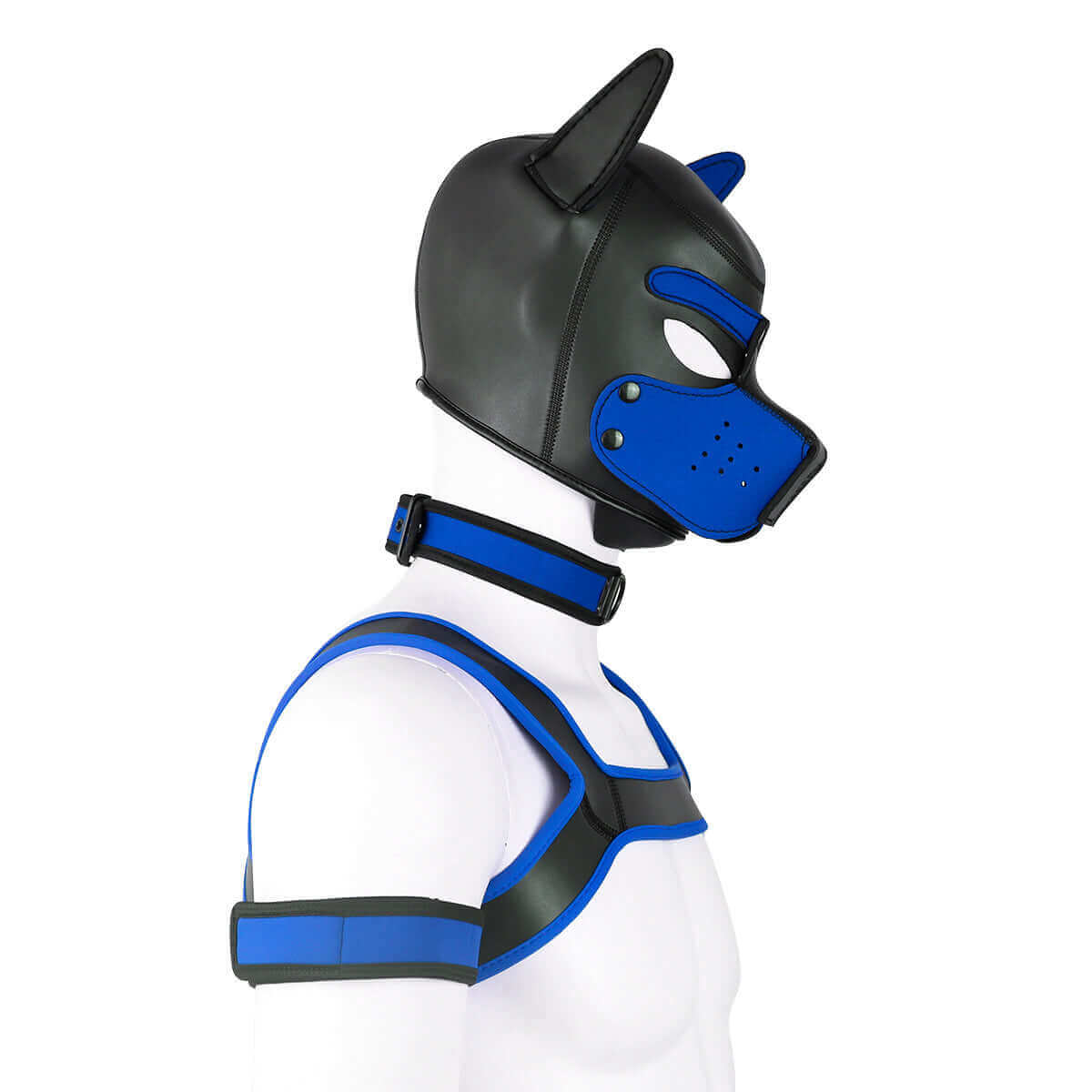 blue Gay Men Neoprene Puppy Hood Set for Kinks and Fetishes - pridevoyageshop.com - gay men’s bodystocking, lingerie, fishnet and fetish wear