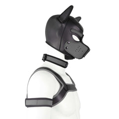 gray Gay Men Neoprene Puppy Hood Set for Kinks and Fetishes - pridevoyageshop.com - gay men’s bodystocking, lingerie, fishnet and fetish wear