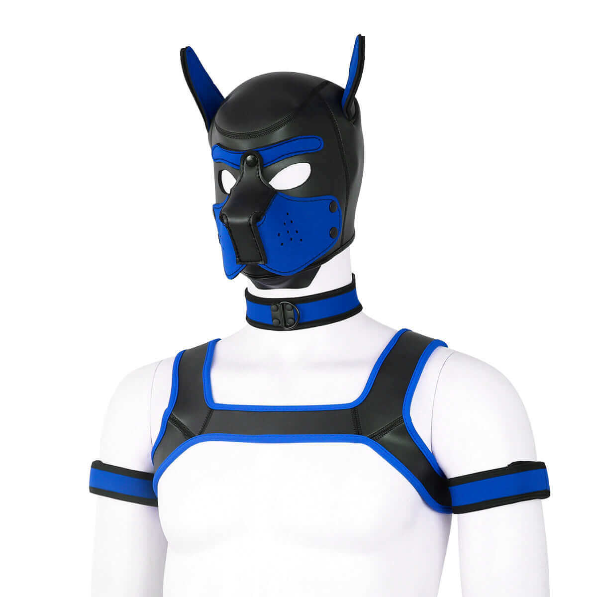 blue Gay Men Neoprene Puppy Hood Set for Kinks and Fetishes - pridevoyageshop.com - gay men’s bodystocking, lingerie, fishnet and fetish wear