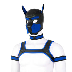 blue Gay Men Neoprene Puppy Hood Set for Kinks and Fetishes - pridevoyageshop.com - gay men’s bodystocking, lingerie, fishnet and fetish wear
