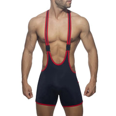 a sexy man in black Rainbow Tape Buckle Workout Singlet - Men's Singlets, Bodysuits, Leotard & Unitard - pridevoyageshop.com
