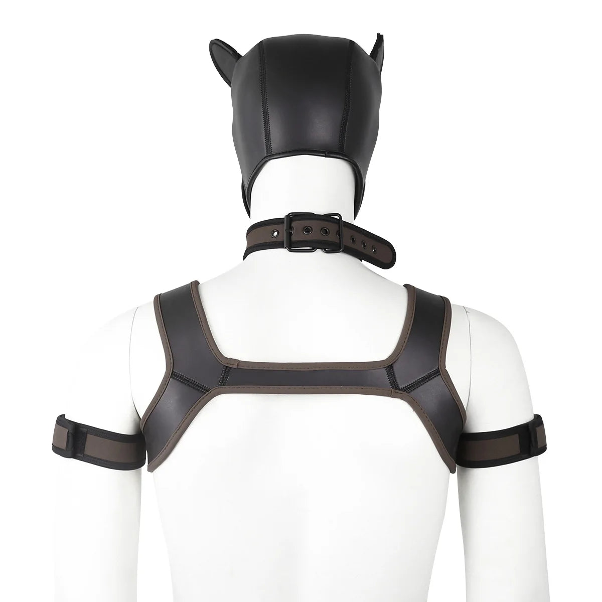 brown Gay Men Neoprene Puppy Hood Set for Kinks and Fetishes - pridevoyageshop.com - gay men’s bodystocking, lingerie, fishnet and fetish wear
