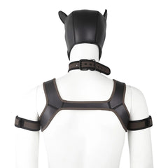 brown Gay Men Neoprene Puppy Hood Set for Kinks and Fetishes - pridevoyageshop.com - gay men’s bodystocking, lingerie, fishnet and fetish wear