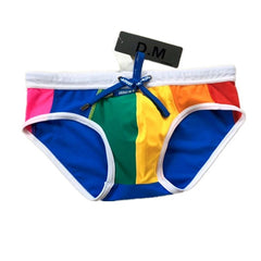 details of Gay Swimwear | DM Rainbow Swim Briefs- pridevoyageshop.com - gay men’s underwear and swimwear