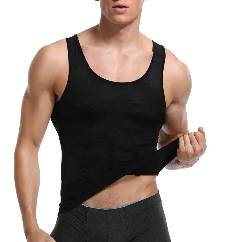 black Men's Tank Top Shaper - pridevoyageshop.com - gay men’s underwear and swimwear