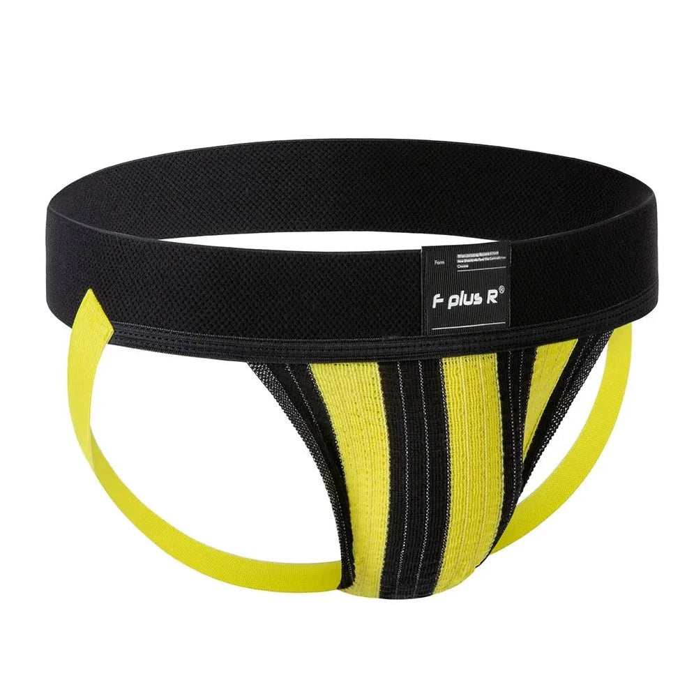 yellow Athletic Stripe Jockstraps - pridevoyageshop.com - gay men’s underwear and swimwear