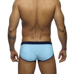 a sexy gay man white Men's Patchwork Bowtie Swim Briefs - pridevoyageshop.com - gay men’s underwear and swimwear