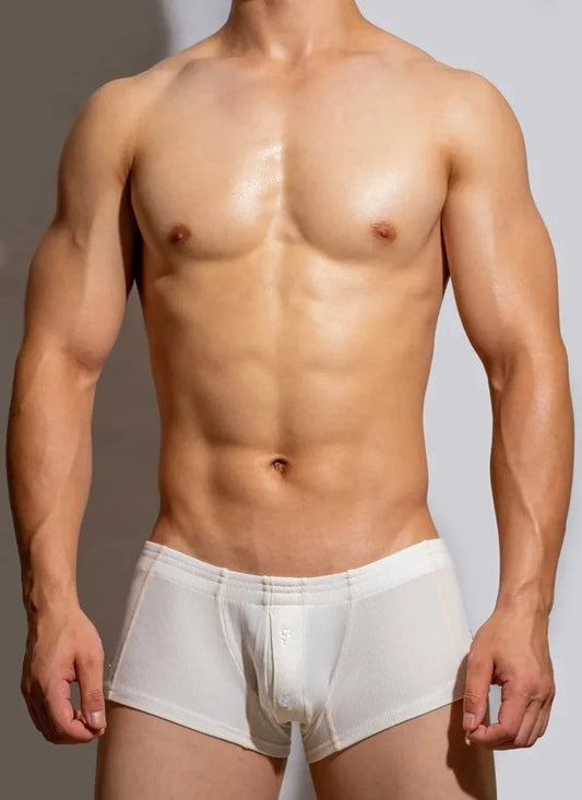 white DM Corduroy Boxer Briefs - pridevoyageshop.com - gay men’s underwear and swimwear