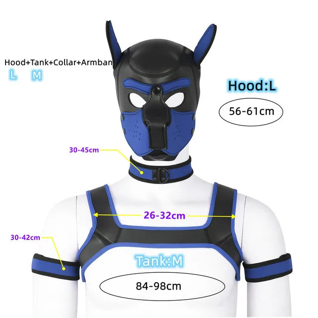 Gay Men Neoprene Puppy Hood Set for Kinks and Fetishes - pridevoyageshop.com - gay men’s bodystocking, lingerie, fishnet and fetish wear