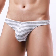 sexy gay man in gray Men's Thin Striped Pouch Briefs | Gay Men Underwear- pridevoyageshop.com - gay men’s underwear and swimwear