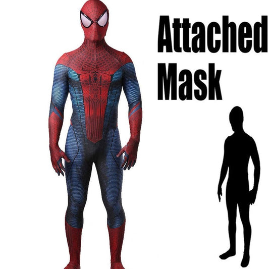 attached mask SuperHero Bodysuit: Spiderman Costume for Erotic Gay Cosplay- pridevoyageshop.com - gay men’s harness, lingerie and fetish wear