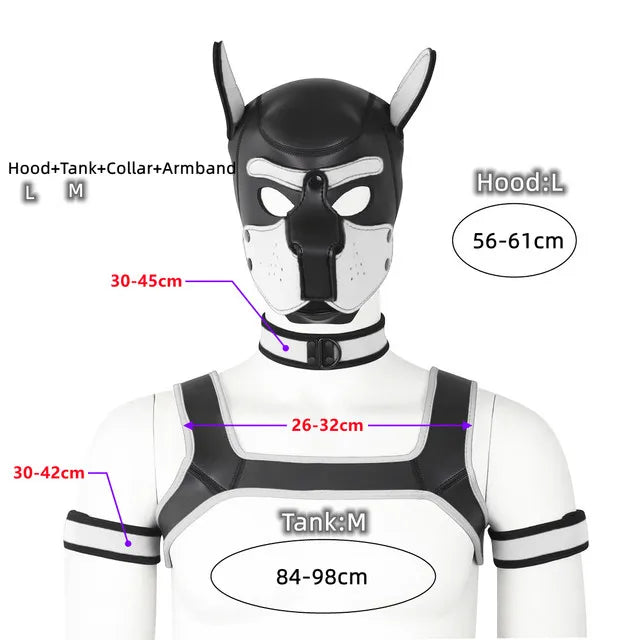 Gay Men Neoprene Puppy Hood Set for Kinks and Fetishes - pridevoyageshop.com - gay men’s bodystocking, lingerie, fishnet and fetish wear