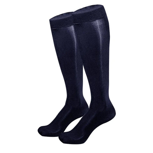 blue Men's Ultra-thin Glossy Sheer Dress Socks - pridevoyageshop.com - gay men’s bodystocking, lingerie, fishnet and fetish wear
