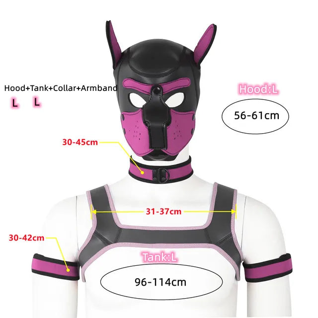 Gay Men Neoprene Puppy Hood Set for Kinks and Fetishes - pridevoyageshop.com - gay men’s bodystocking, lingerie, fishnet and fetish wear