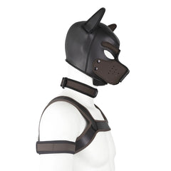 brown Gay Men Neoprene Puppy Hood Set for Kinks and Fetishes - pridevoyageshop.com - gay men’s bodystocking, lingerie, fishnet and fetish wear