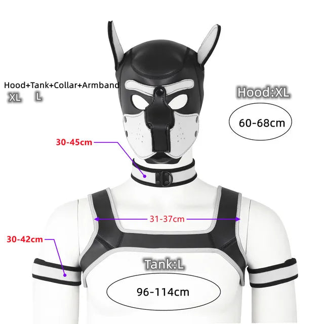 Gay Men Neoprene Puppy Hood Set for Kinks and Fetishes - pridevoyageshop.com - gay men’s bodystocking, lingerie, fishnet and fetish wear