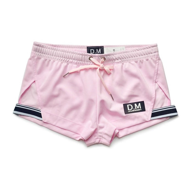 pink Gay Shorts | DM Side Show Gym Shorts - Men's Activewear, gym short, sport shorts, running shorts- pridevoyageshop.com