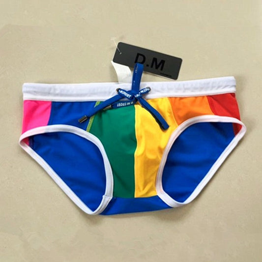 details of Gay Swimwear | DM Rainbow Swim Briefs- pridevoyageshop.com - gay men’s underwear and swimwear