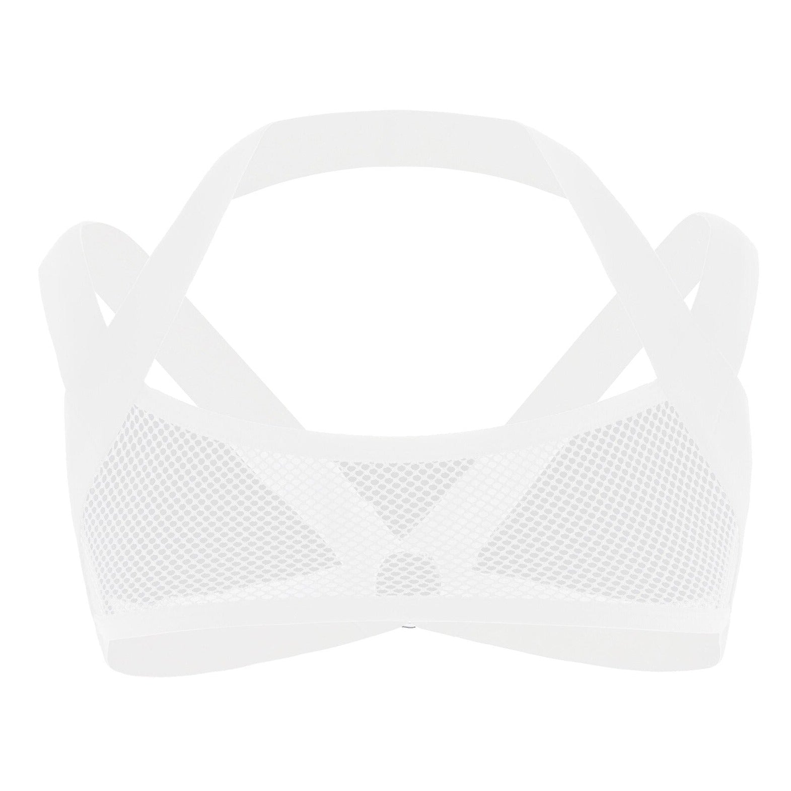 White Elastic Mesh Harness: Premium Men's Clubwear and Lingerie- pridevoyageshop.com - gay men’s harness, lingerie and fetish wear
