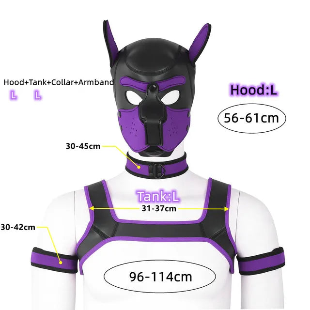Gay Men Neoprene Puppy Hood Set for Kinks and Fetishes - pridevoyageshop.com - gay men’s bodystocking, lingerie, fishnet and fetish wear