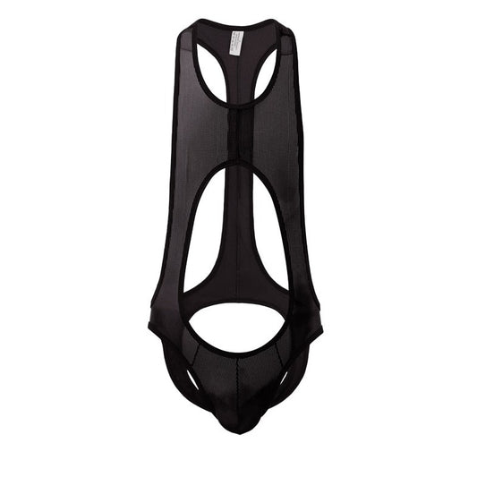 black Multi-colored Backless Bodysuit: Leotard for Men | Gay Unitard- pridevoyageshop.com - gay men’s harness, lingerie and fetish wear