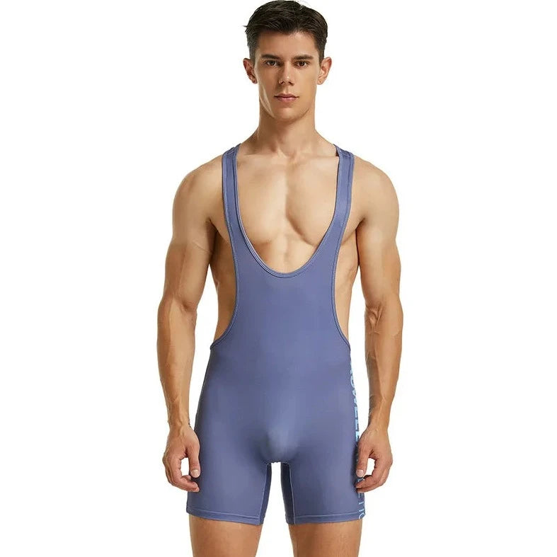 a sexy gay man in Minimal Blue Racerback Classic Athletic Singlet - Men's Singlets, Bodysuits, Leotard & Unitard - pridevoyageshop.com