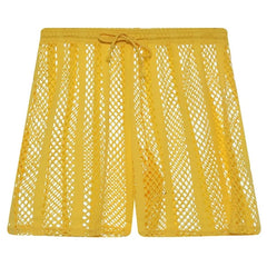 yellow Men's Striped Hoodie Mesh Suit - pridevoyageshop.com - gay men’s underwear and swimwear