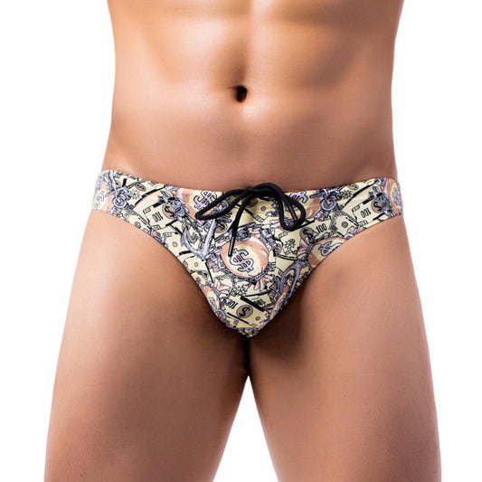 Yellow BRAVE PERSON Men's Bikini Underwear: Swim Briefs with Pouch - pridevoyageshop.com - gay men’s underwear and swimwear