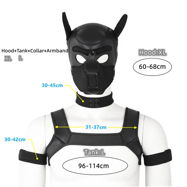 Gay Men Neoprene Puppy Hood Set for Kinks and Fetishes - pridevoyageshop.com - gay men’s bodystocking, lingerie, fishnet and fetish wear