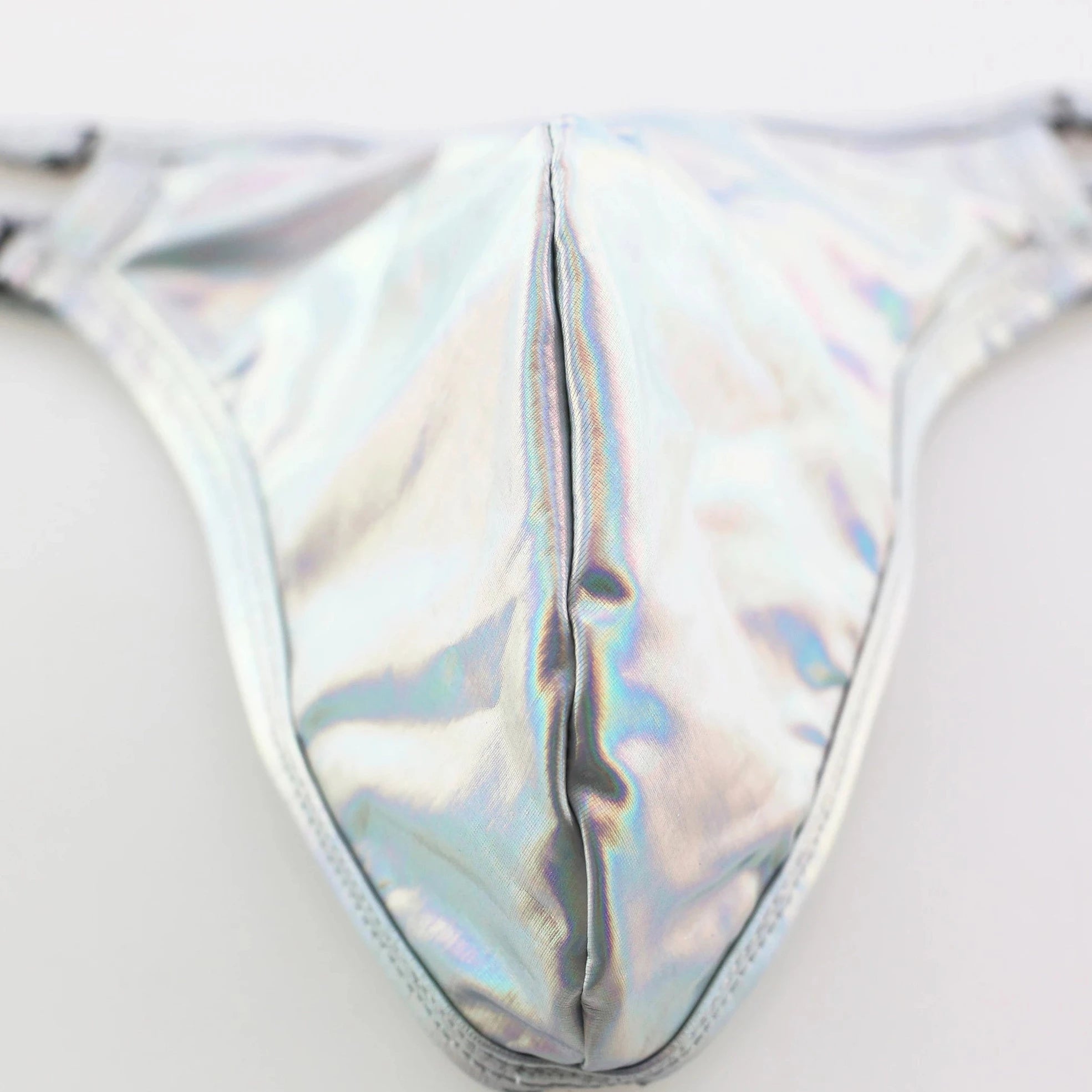 silver Men's Metallic Double Strap Thong - pridevoyageshop.com - gay men’s underwear and swimwear