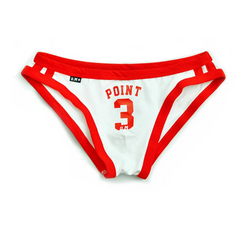 White DM Men’s “Point 3” Varsity Brief - pridevoyageshop.com - gay men’s thongs, boxers, briefs and jockstraps