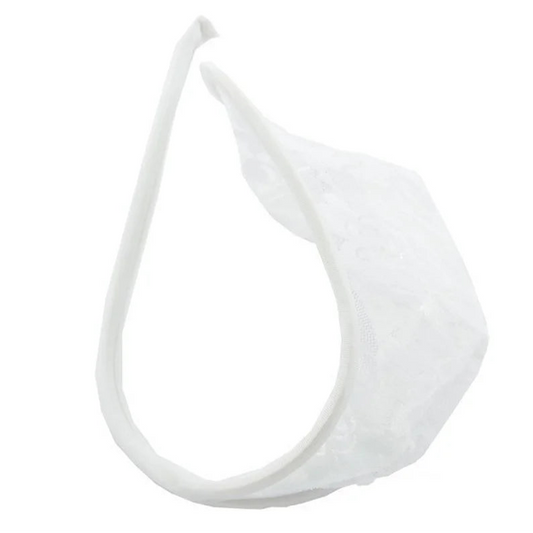 White Men’s Cheeky Lace C-String - pridevoyageshop.com - gay men’s thongs, boxers, briefs and jockstraps