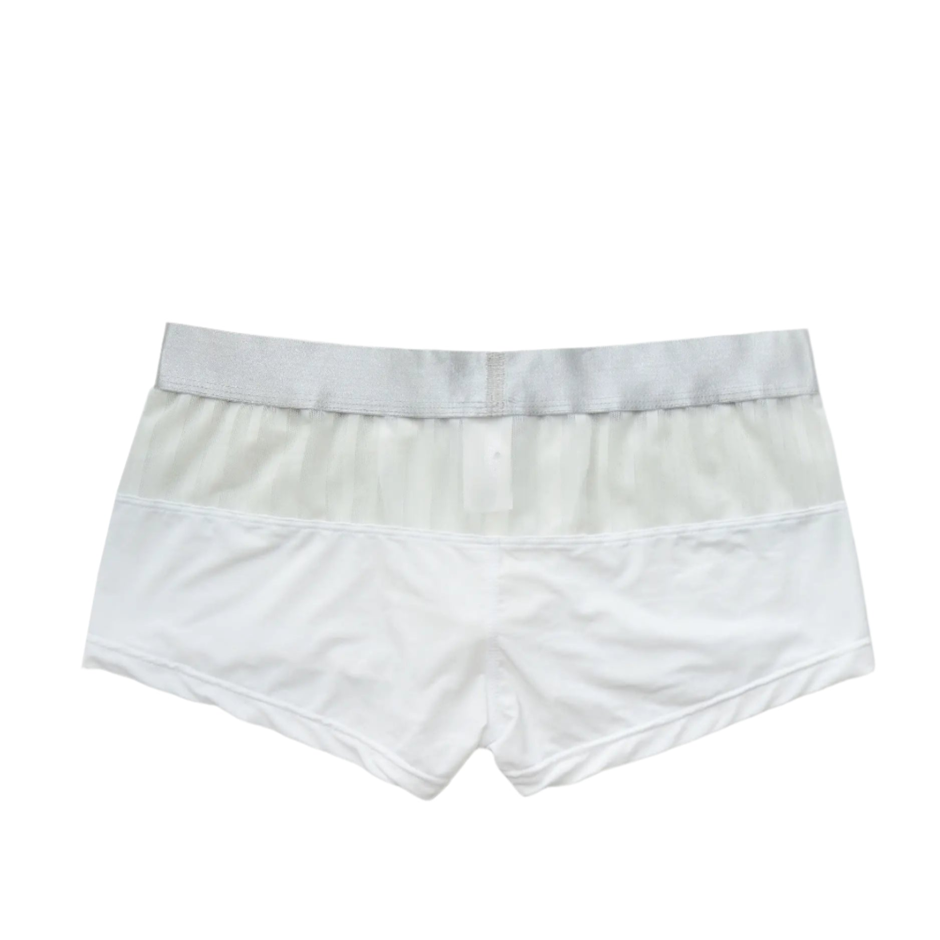 White Men’s Designer Striped Sheer Mesh Boxer Brief - pridevoyageshop.com - gay men’s thongs, boxers, briefs and jockstraps