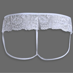 White Men's Queer Lace Cage Thong - pridevoyageshop.com - gay men’s thongs, boxers, briefs and jockstraps