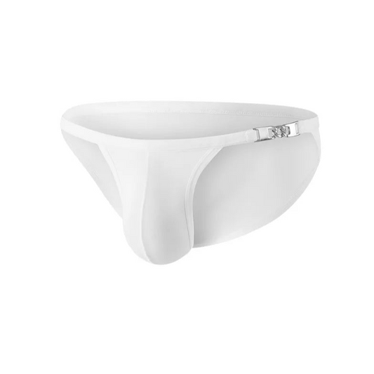 White Men’s Quick-Release Clasp Pops Brief - pridevoyageshop.com - gay men’s thongs, boxers, briefs and jockstraps