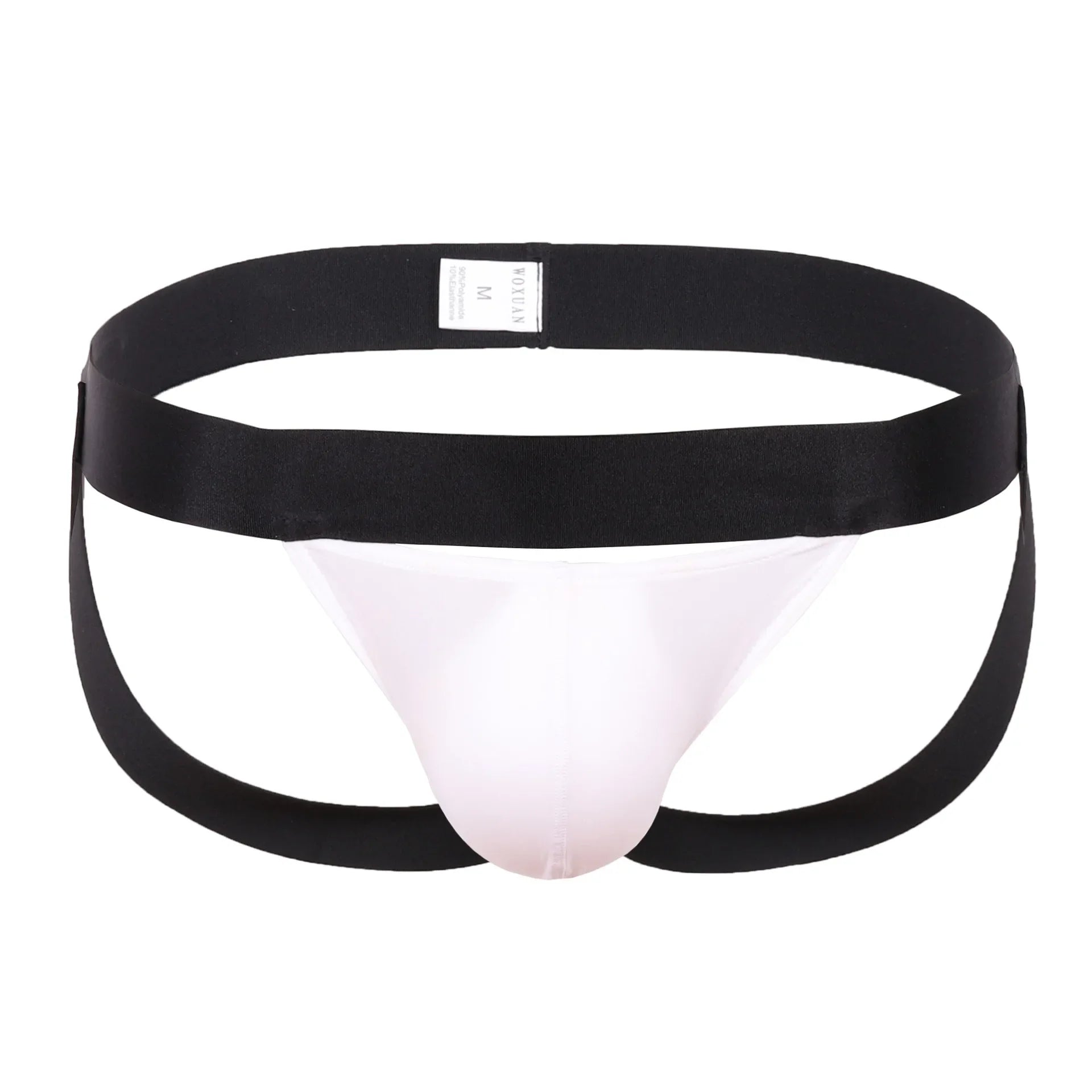 White Men’s Silky Shine Jockstrap - pridevoyageshop.com - gay men’s thongs, boxers, briefs and jockstraps