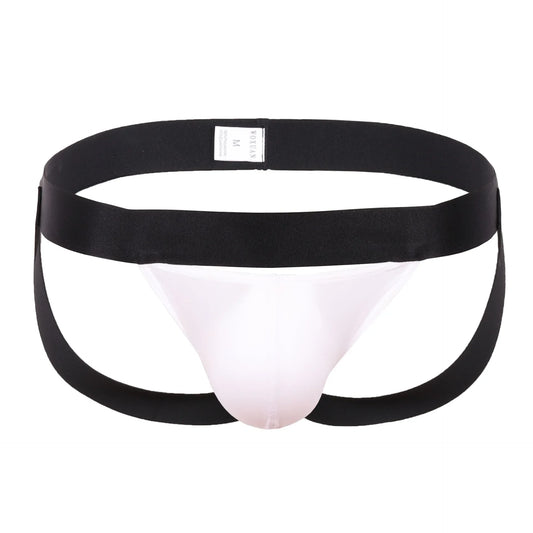 White Men’s Silky Shine Jockstrap - pridevoyageshop.com - gay men’s thongs, boxers, briefs and jockstraps