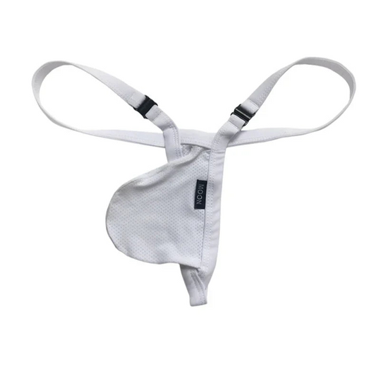 White Men’s Strapped Desire Thong - pridevoyageshop.com - gay men’s thongs, boxers, briefs and jockstraps