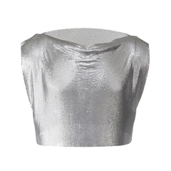 a flat lay of Silvery Industry Baby Shine Crop - pridevoyageshop.com - gay men's fashion, clubwear, party outfit