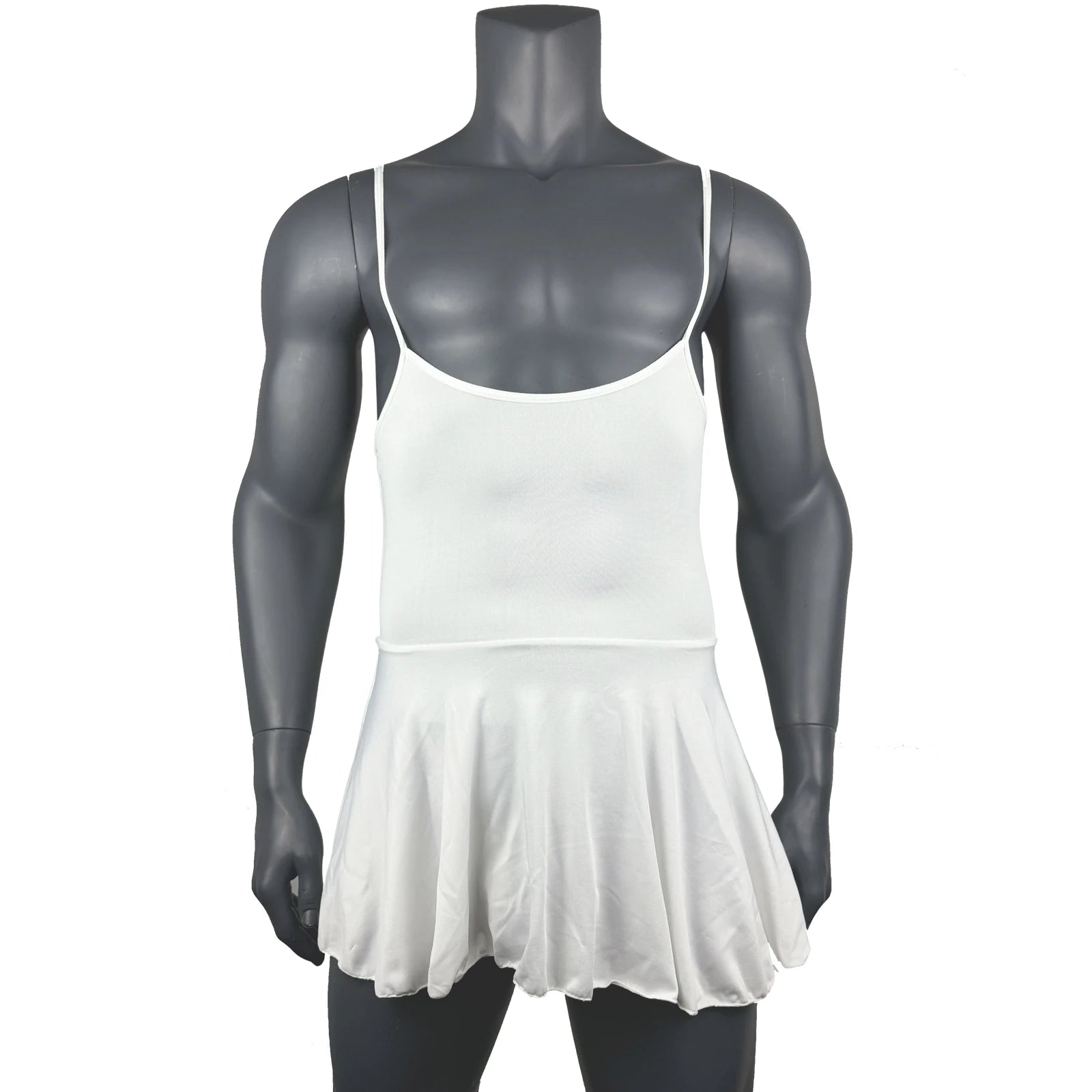 a flat lay of White Powerplay Sissy Chemise - pridevoyageshop.com - gay men's lingerie, bodywear, fetish wear